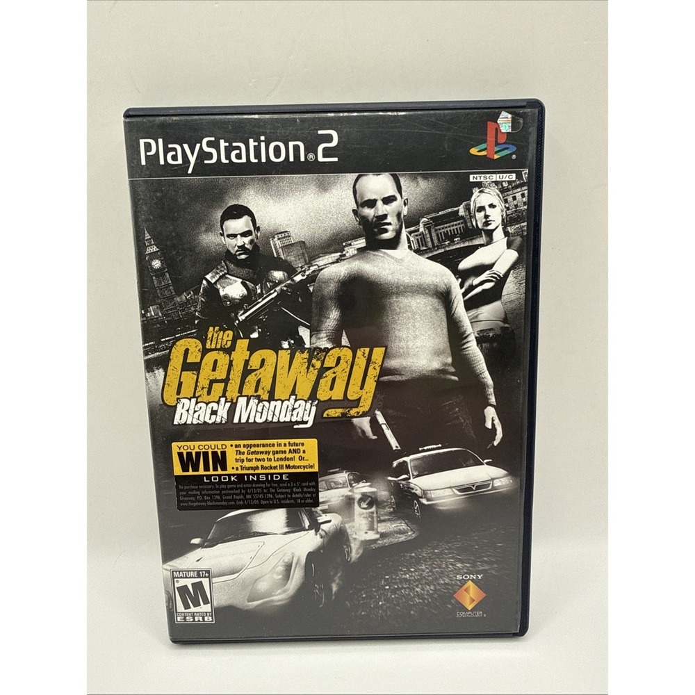 The Getaway: Black Monday (PS2, 2005) *CIB w/ Reg Card* VGC* Black Label* Tested